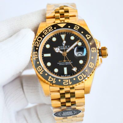 C Factory ROLEX MK5 GMT 904L steel yellow and black 40mm watch